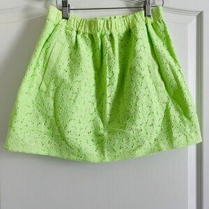 J. Crew Green Smocked Bubble Mini Skirt XS
